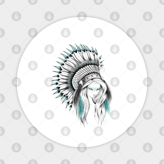 Indian Headdress Magnet by LouJah69